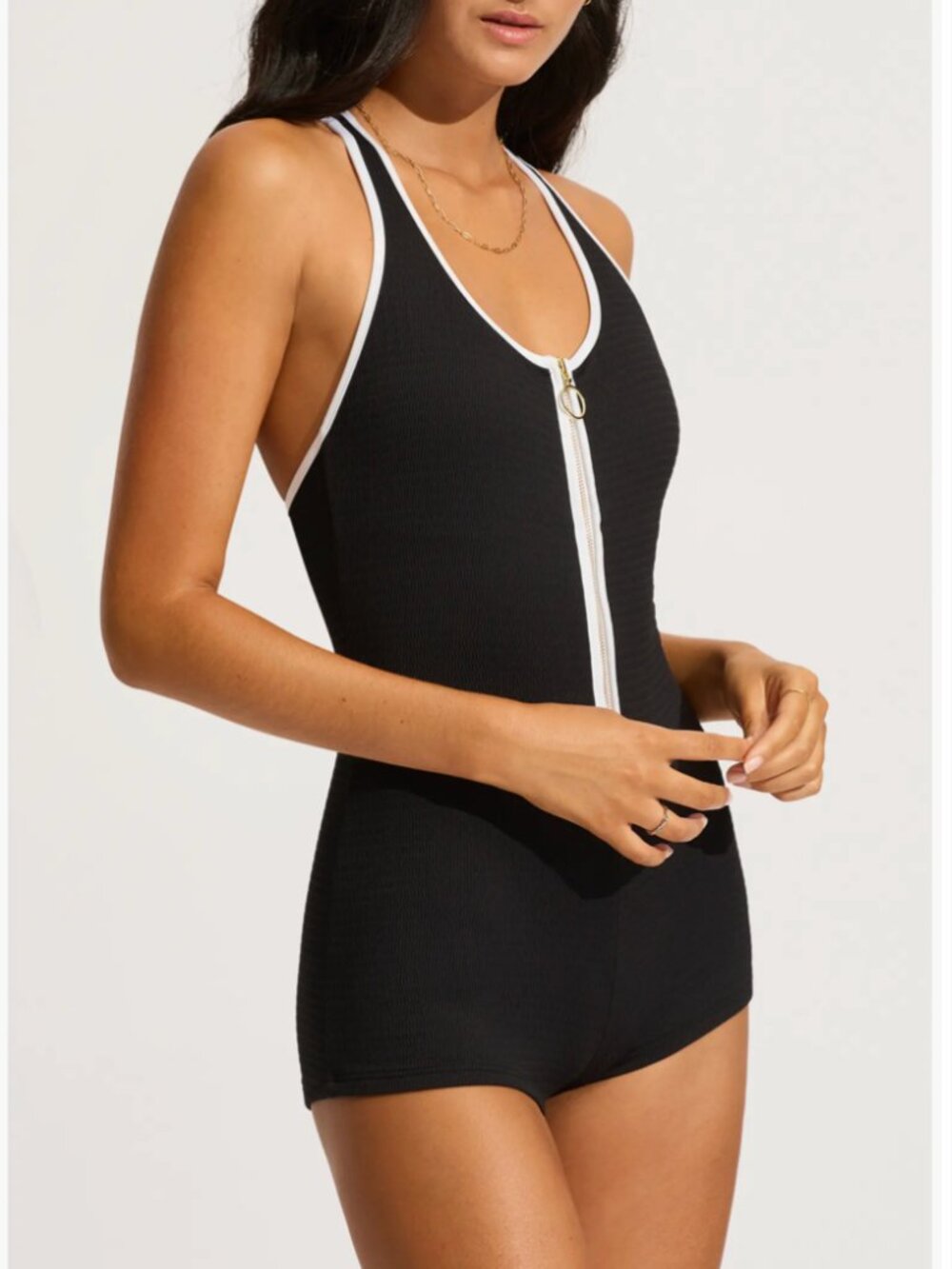 Seafolly Beach Bound Boyshort One-Piece Swimsuit